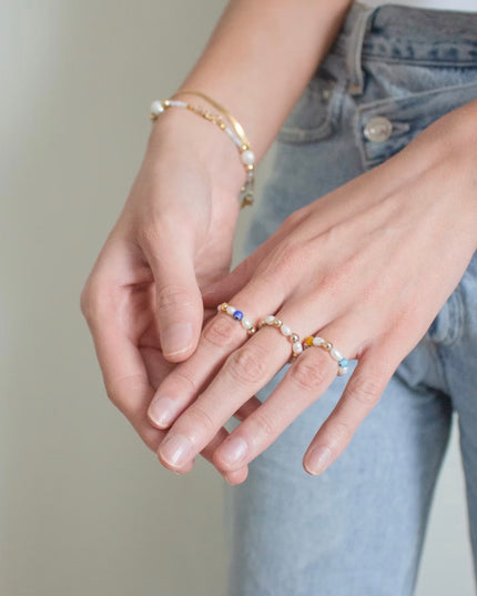 Lot de bagues Tres Pearl