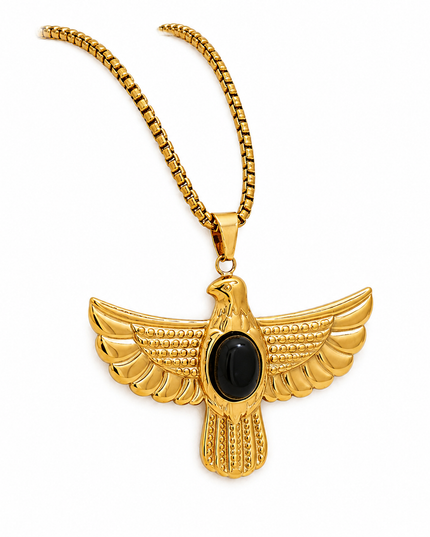 The Rebirth Necklace - Obsidian Eagle