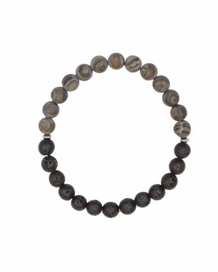 Grounded Spirit Bracelet – Picasso Marble + Onyx / Lava