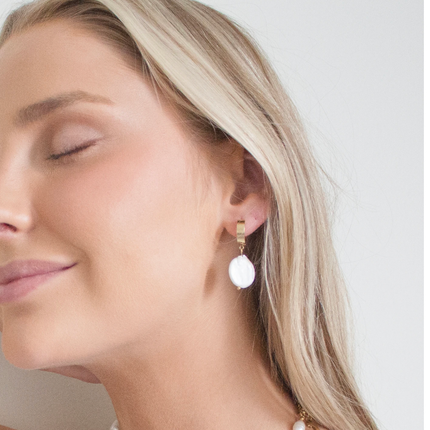 Mia Pearl Hoop Earrings
