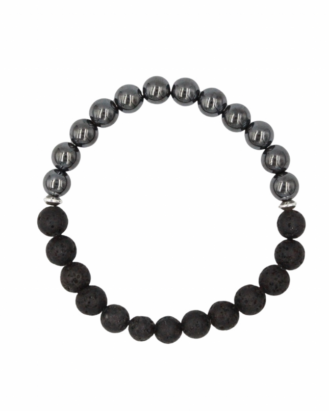 Serenity Bracelet – Hematite + Onyx / Lava