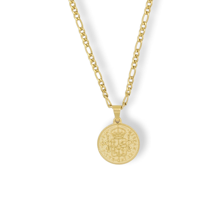 By the Grace of God King of Spain Coin Necklace