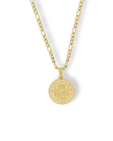 By the Grace of God King of Spain Coin Necklace