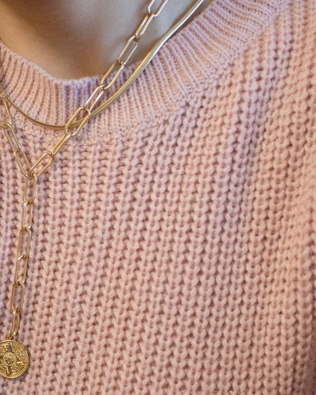 Golden Aztec Mayan Sun Calendar Coin Necklace