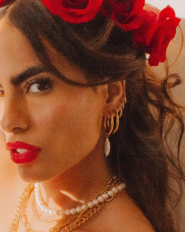 La Lola Pearl Hoop Earrings