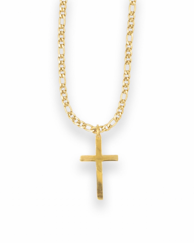 Classic Cross Necklace – 14k Gold Plated Stainless Steel