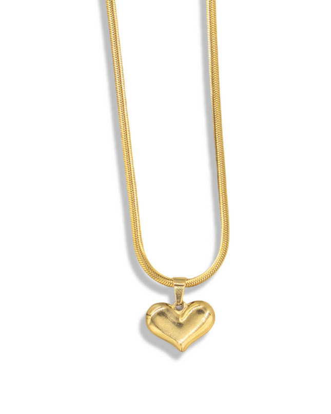 A Heart of Gold Necklace - Snake Edition