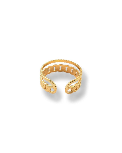 Stacked Duo Open Cuff Ring