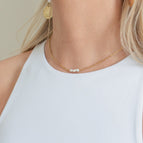 De 14 a 16 pulgadas / Amarillo - Acero inoxidable chapado en oro de 14 kt