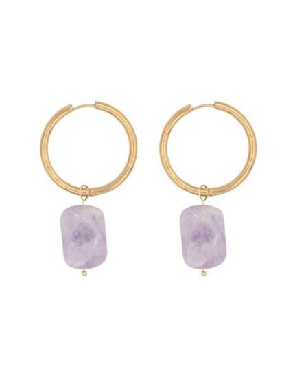 Amelia Amethyst Hoop Earrings
