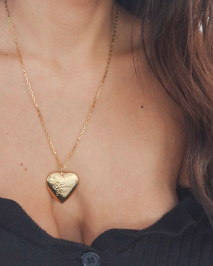 I Love You Heart Locket Necklace