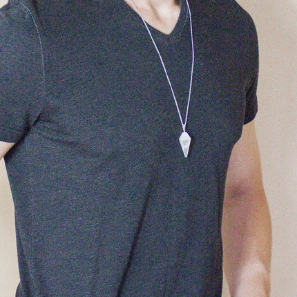 Spiritual Growth Necklace – Clear Quartz Crystal + Stainless Steel