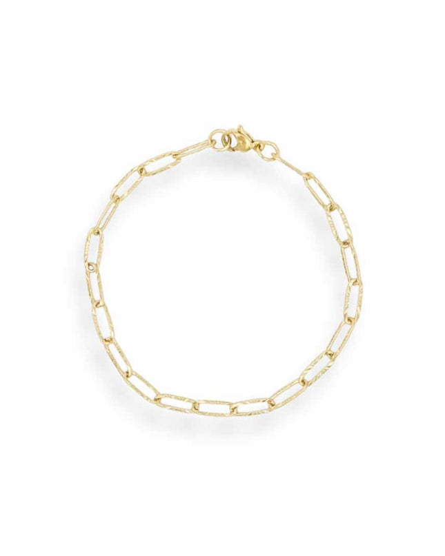 4 mm Texturized Paper Clip Chain Bracelet