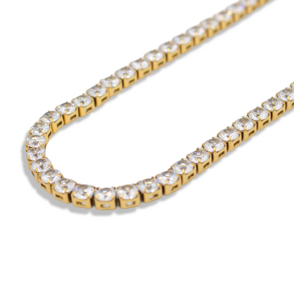 Eternal Brilliance Tennis Bracelet – Bold Stainless Steel & Cubic Zirconia