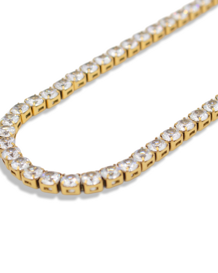 Eternal Brilliance Tennis Bracelet – Bold Stainless Steel & Cubic Zirconia