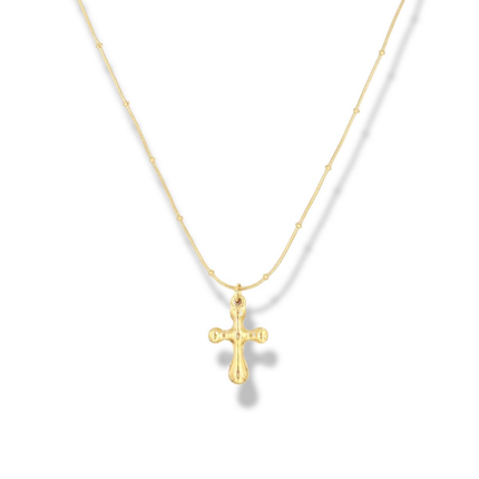 Golden Cross Necklace - Stainless Steel