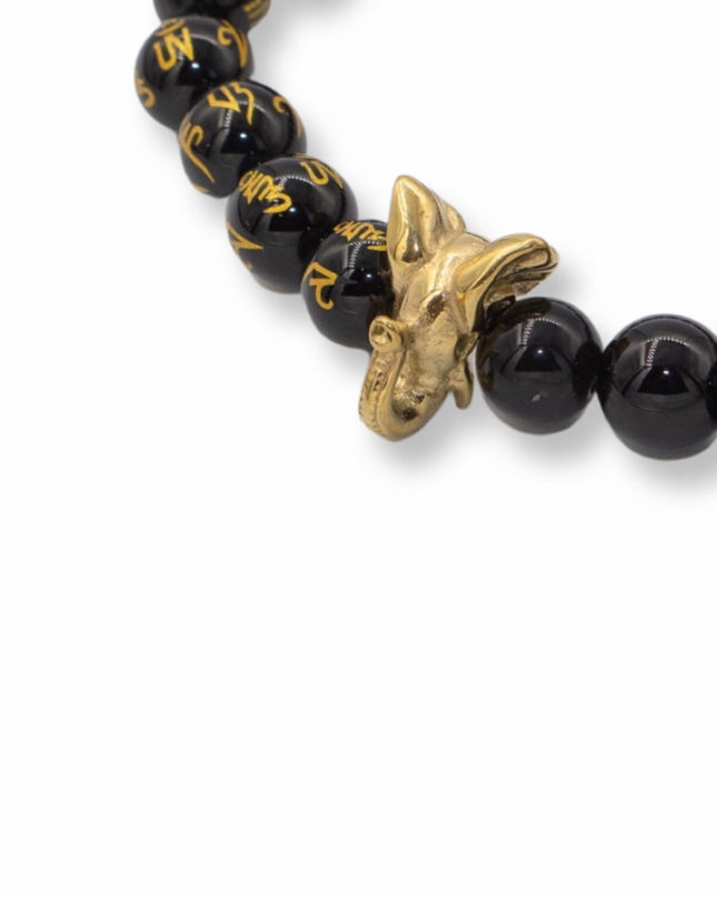 Enlightenment Bracelet - Om Mani Padme Hum + Onyx + Agate Stones