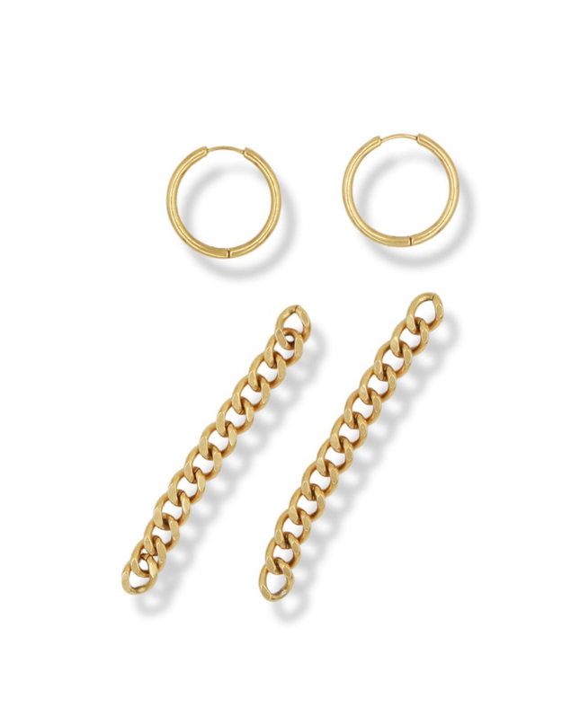 Bold Curb Chain Hoop Earrings