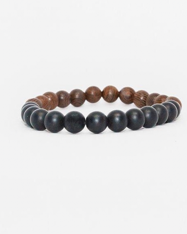 Balance Bracelet - Onyx + Wood