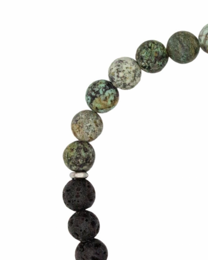Evolve Bracelet – African Turquoise + Lava / Onyx
