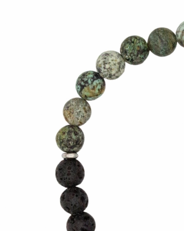 Evolve Bracelet – African Turquoise + Lava / Onyx