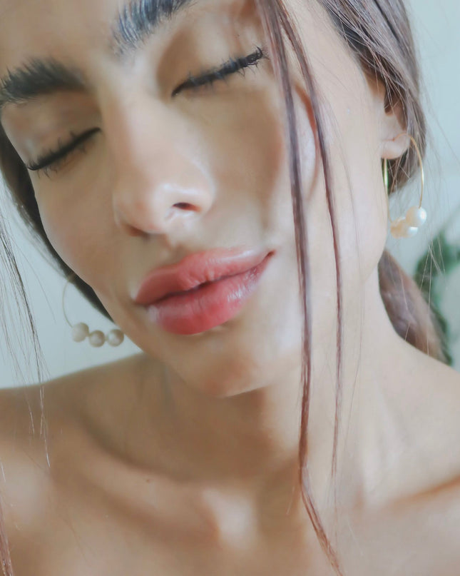 Rustic Pearl Hoop Earrings