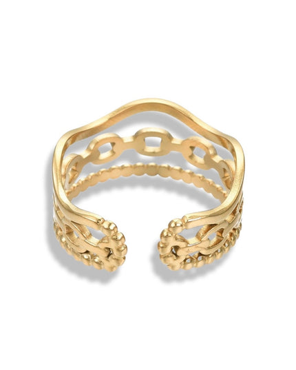 Stacked Trio Open Cuff Ring