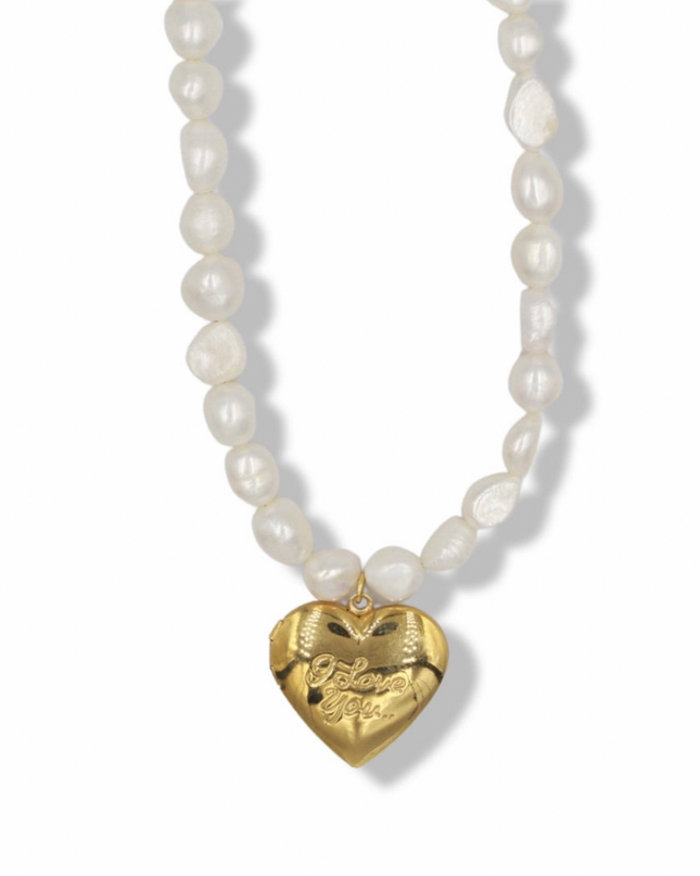 I Love You Heart Locket Necklace