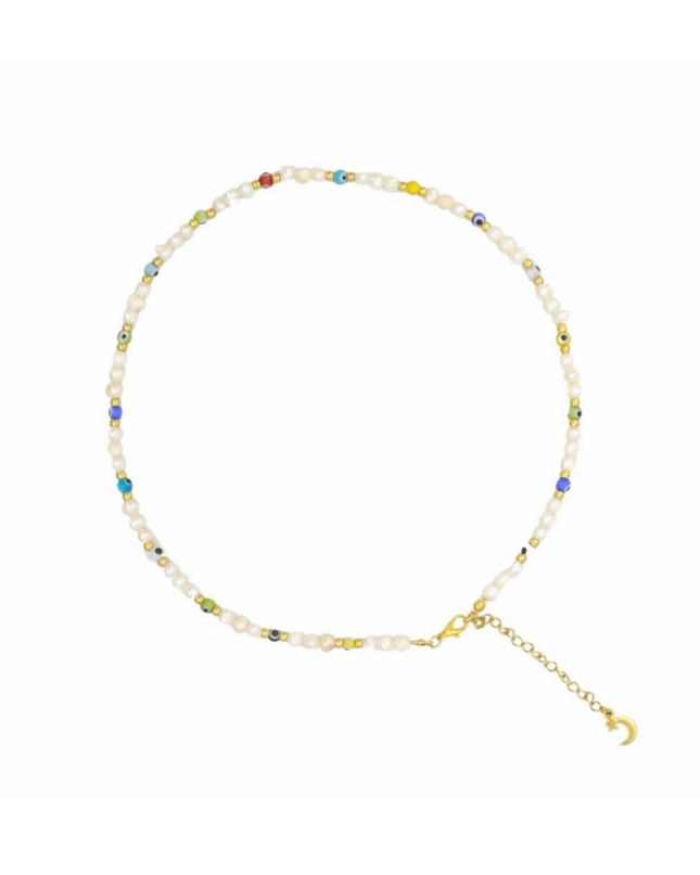 Evil Eyes Go Away Freshwater Pearl Necklace – 4MM