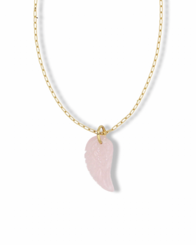 Love Angel Necklace – Rose Quartz Crystal