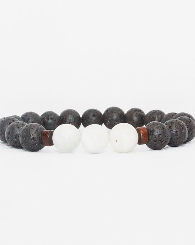 Good Fortune Bracelet –  Moonstone + Lava