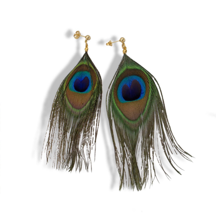 Beauty & Balance Earrings - Peacock Feathers