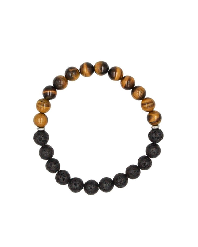Harmony & Strength Bracelet – Tiger Eye + Onyx / Lava