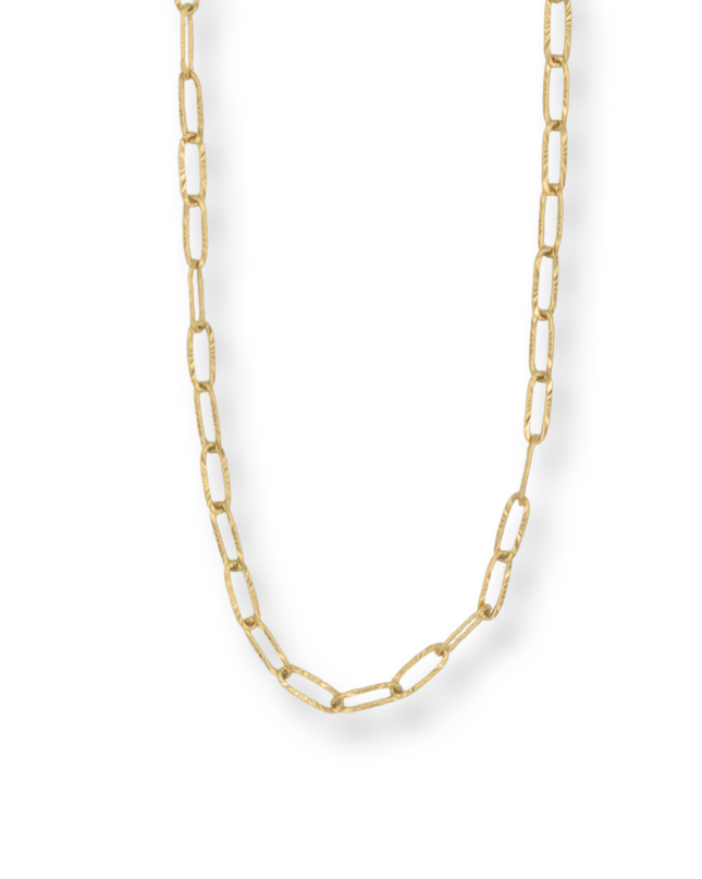 4 MM Texturized Paper Clip Chain Necklace