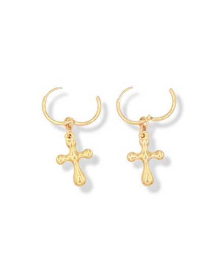Chunky Cross Hoop Earrings