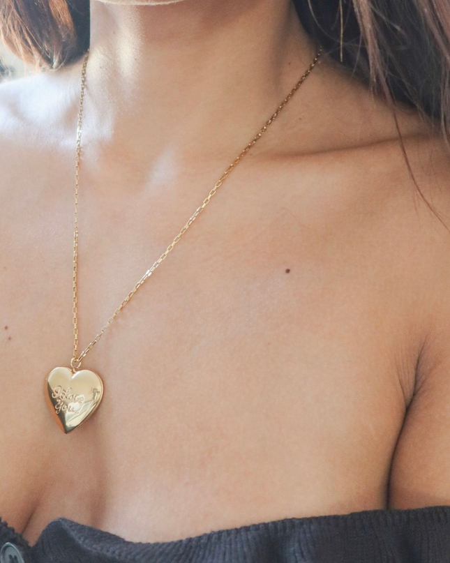 I Love You Heart Locket Necklace