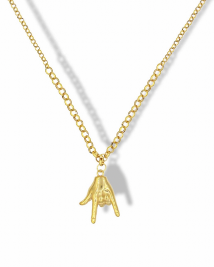 I Love You Hand Gesture Necklace