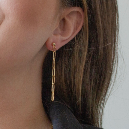 Boucles d'oreilles chaînes trombones