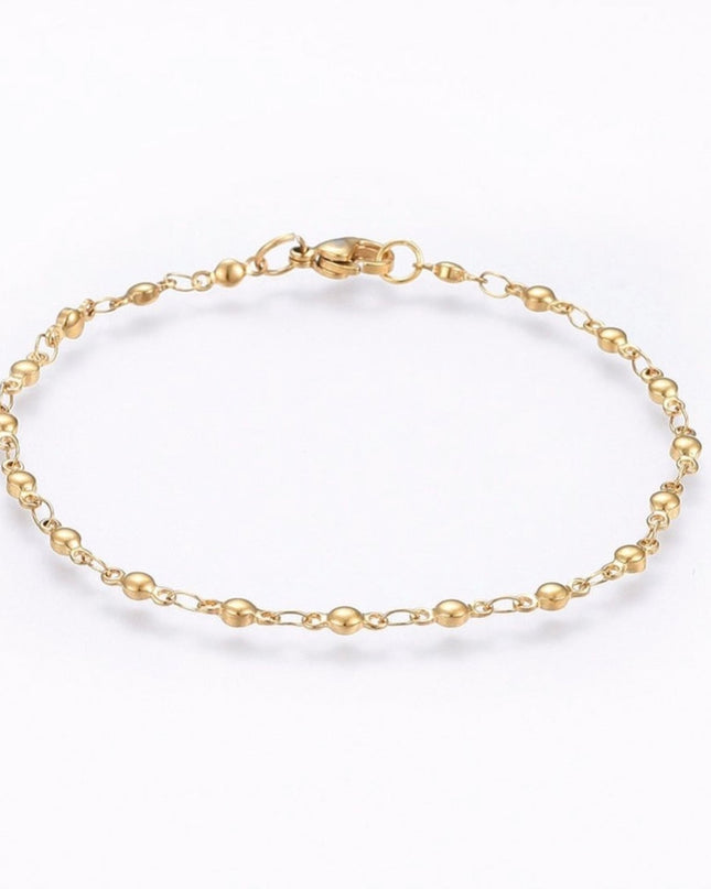3 mm Beaded Chain Bracelet