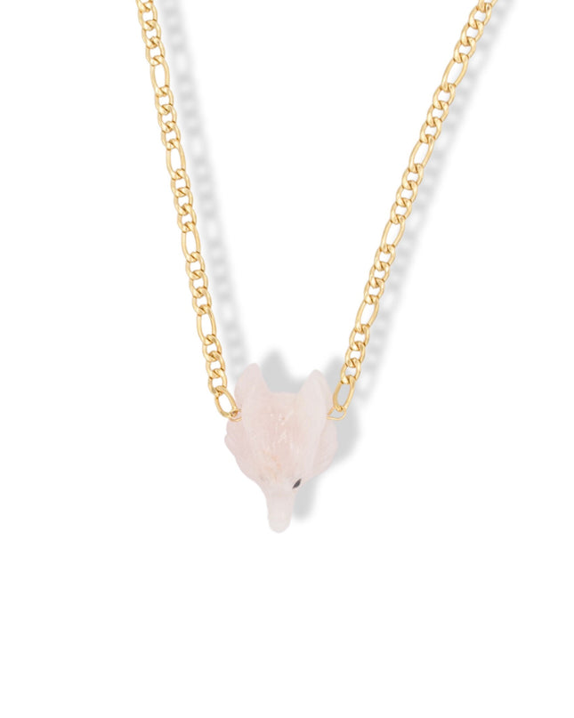 Women Who Run With The Wolves Necklace - Rose Quartz