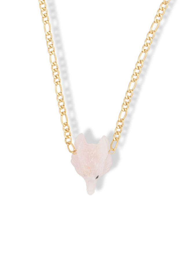 Women Who Run With The Wolves Necklace - Rose Quartz