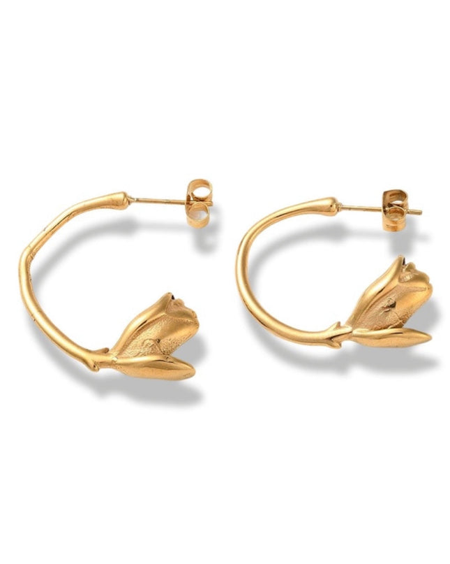 Rare Rose Hoop Earrings