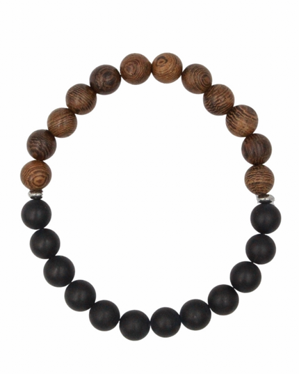 Balance Bracelet - Onyx + Wood