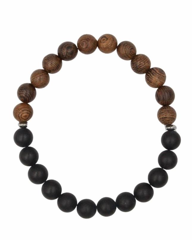 Balance Bracelet - Onyx + Wood