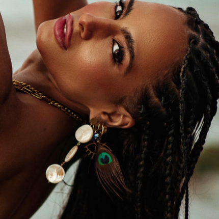 Beauty & Balance Earrings - Peacock Feathers