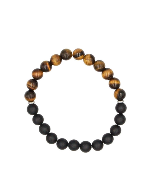 Harmony & Strength Bracelet – Tiger Eye + Onyx / Lava