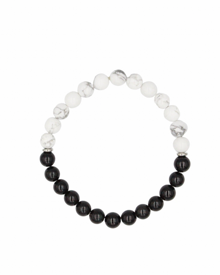 Centered Bracelet - Howlite Stone + Onyx