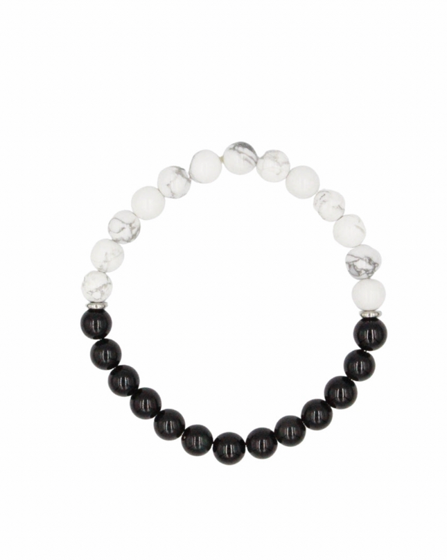 Centered Bracelet - Howlite Stone + Onyx