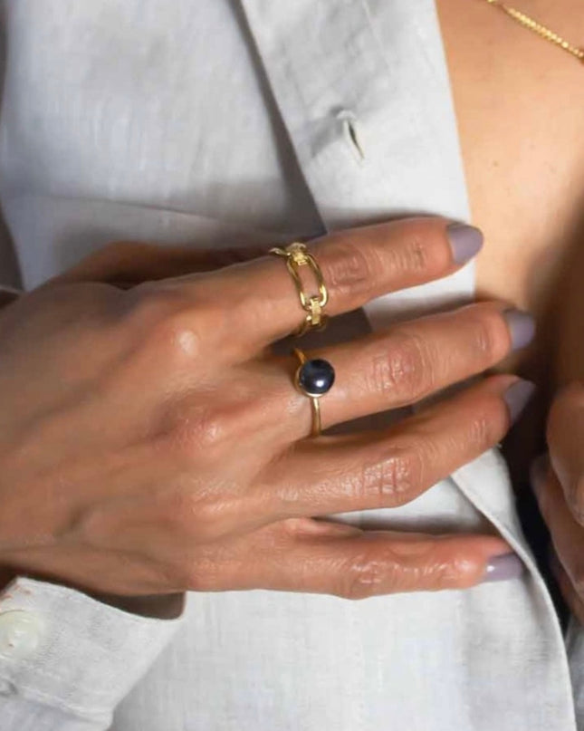 Divine Harmony Pearl Cuff Ring