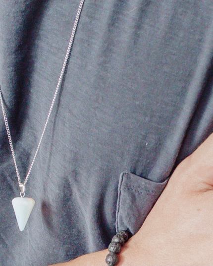 Equilibrium Necklace – Opalite Stone Pendulum